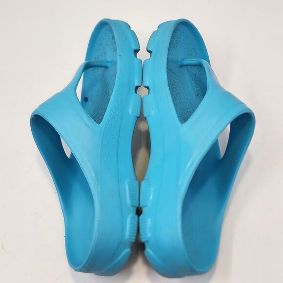 Birkis Caribbean Blue Plastic Thong Sandals Size 36 US 5 Slip On Outdoor Shoes - Picture 6 of 9